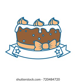 delicious cake with ribbon