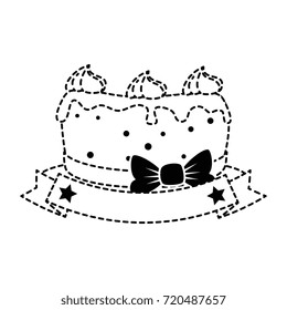 delicious cake with ribbon