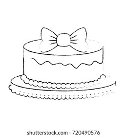 delicious cake with ribbon