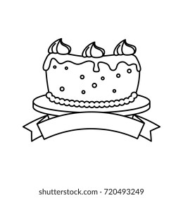 delicious cake with ribbon