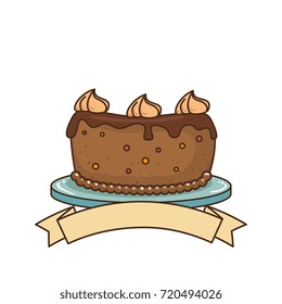 delicious cake with ribbon