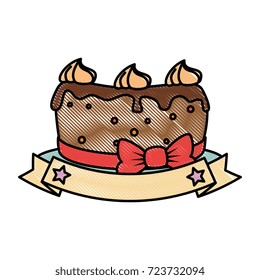 delicious cake with ribbon