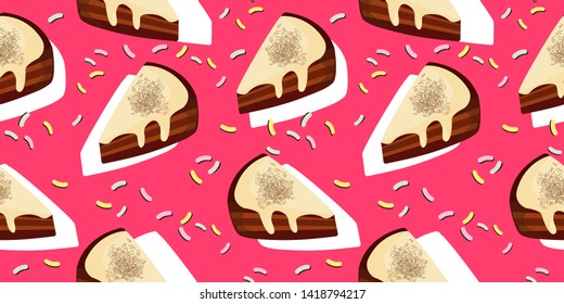 delicious cake seamless pattern for personal project, decoration, background and many more