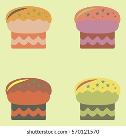 delicious cake set vector icons