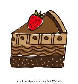 delicious cake silhouette icon vector illustration design
