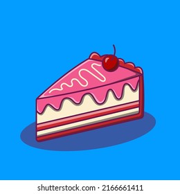 delicious cake slice cartoon design