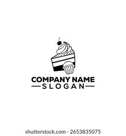 Delicious Cake Slice and Cupcake Logo