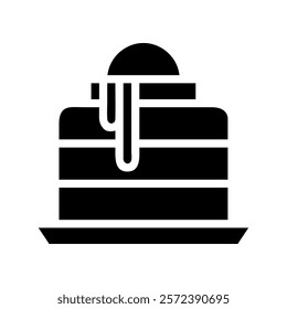 Delicious cake slice icon. Concept of celebration, sweetness, and indulgence.