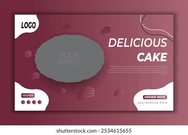 Delicious cake social media post banner template