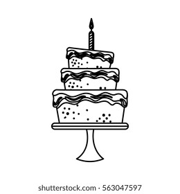 delicious cake sweet icon