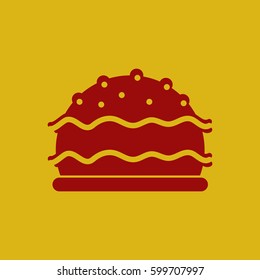 delicious cake vector flat icon