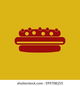 delicious cake vector flat icon