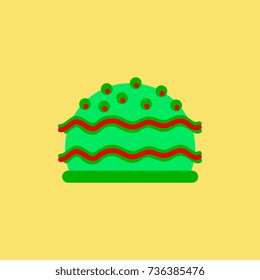 delicious cake vector flat icon