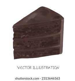delicious cake watercolor vector illustration
