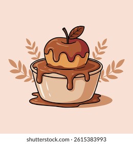 Delicious Caramel Apple Treat Illustration