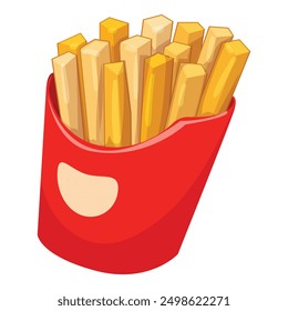 Delicious cartoon french fries vector illustration perfect for fast food restaurant menu and snack packaging