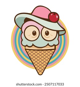 Delicious Cartoon Ice Cream Vector Art for Kids and Food Lovers