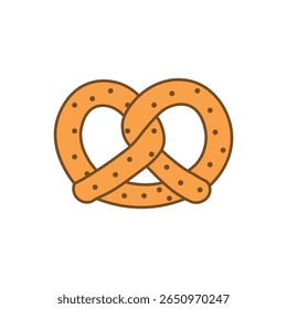 A delicious cartoon pretzel, perfect for snack, bakery, or Oktoberfest-themed designs.