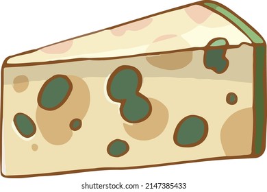 Delicious cartoon style cheese symbol. For restaurant menus and websites. Vector illustration