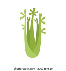 Delicious celery icon. Flat illustration of delicious celery vector icon isolated on white background