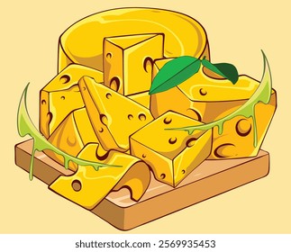 Delicious Cheese with Avocado Illustration