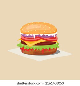 Delicia queso Burger ilustración vectorial