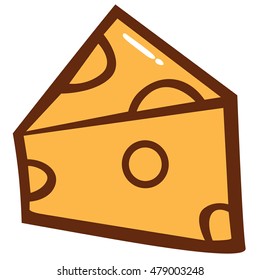 Delicious Cheese Cartoon Vector Icon Flat Design