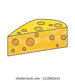 Delicious cheese dairy scribble