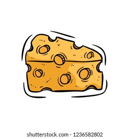 delicious cheese with hole using doodle style