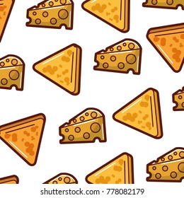delicious cheese with nachos pattern background