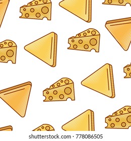 delicious cheese with nachos pattern background