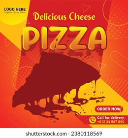 Delicious Cheese Pizza social media post template