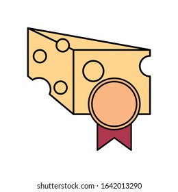 delicious cheese portion isolated icon vector illustration design
