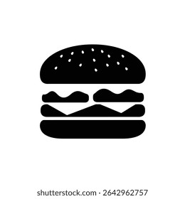Delicious cheeseburger fast food icon graphic.