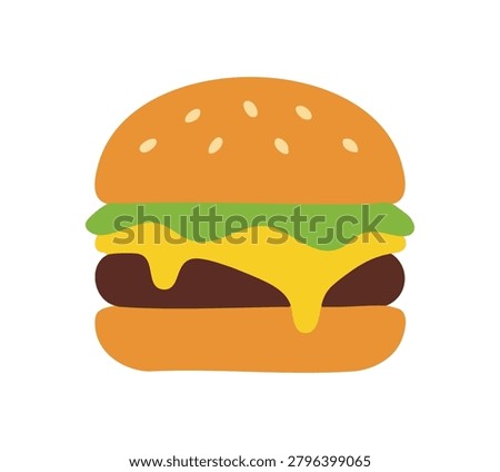 Delicious Cheeseburger Vector Illustration icon