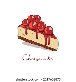 Delicious cheesecake, Vector Illustration isolated on a white background