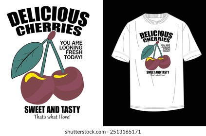 DELICIOSAS CEREJAS T SHIRT DESIGN BAST DESIGN 2024