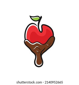 Delicious cherry chocolate logo or icon illustration