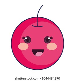 delicious cherry kawaii character