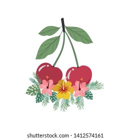 delicious cherry on white background