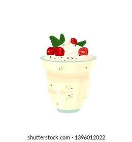 delicious cherry yogurt vector illustration