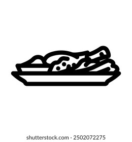 delicious chicken fried line icon vector. delicious chicken fried sign. isolated contour symbol black illustration