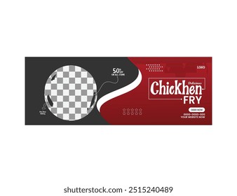 delicious chicken fry  facebook banner template