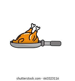 delicious chicken inside skillet pan