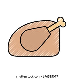 delicious chicken isolated icon