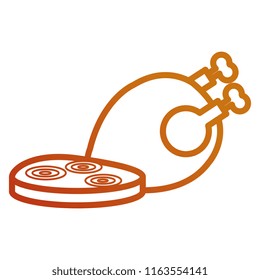 delicious chicken meat with ham