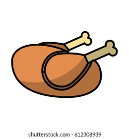 delicious chicken meat icon