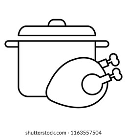 delicious chicken meat with pot