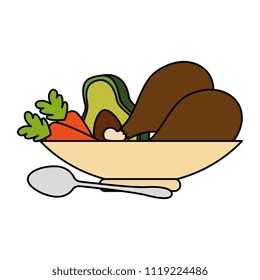 delicious chicken meat and vegetables