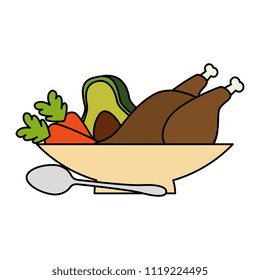 delicious chicken meat and vegetables